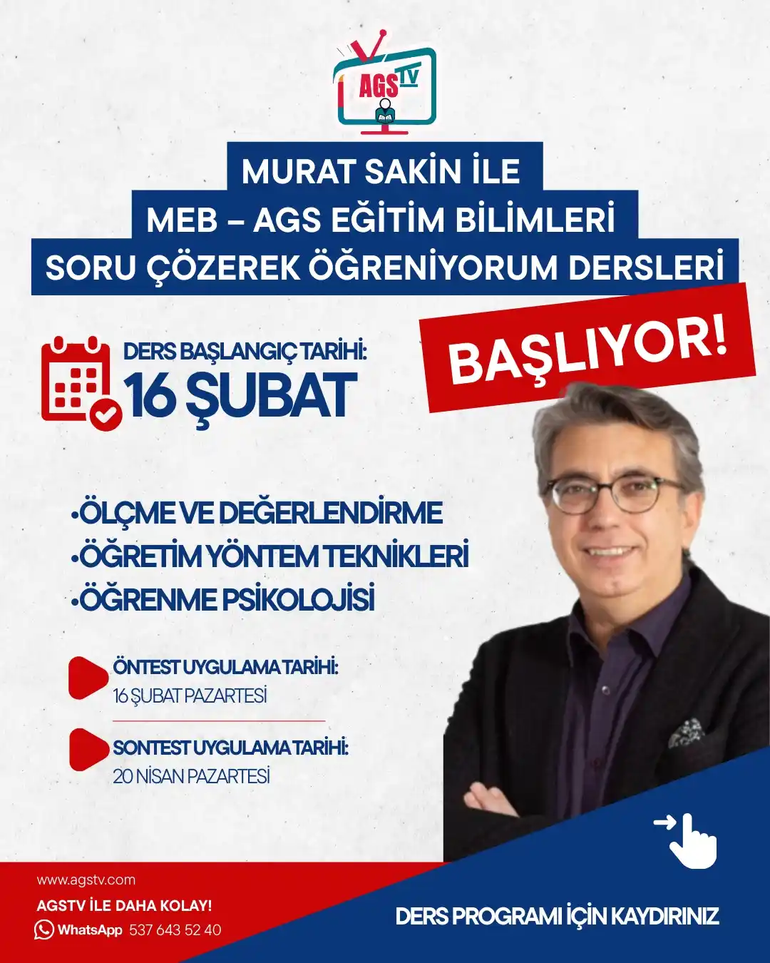 MURAT SAKİN İLE EĞİTİM BİLİMLERİ KONU ANLATIM VE SORU ÇÖZÜM DERSLERİ